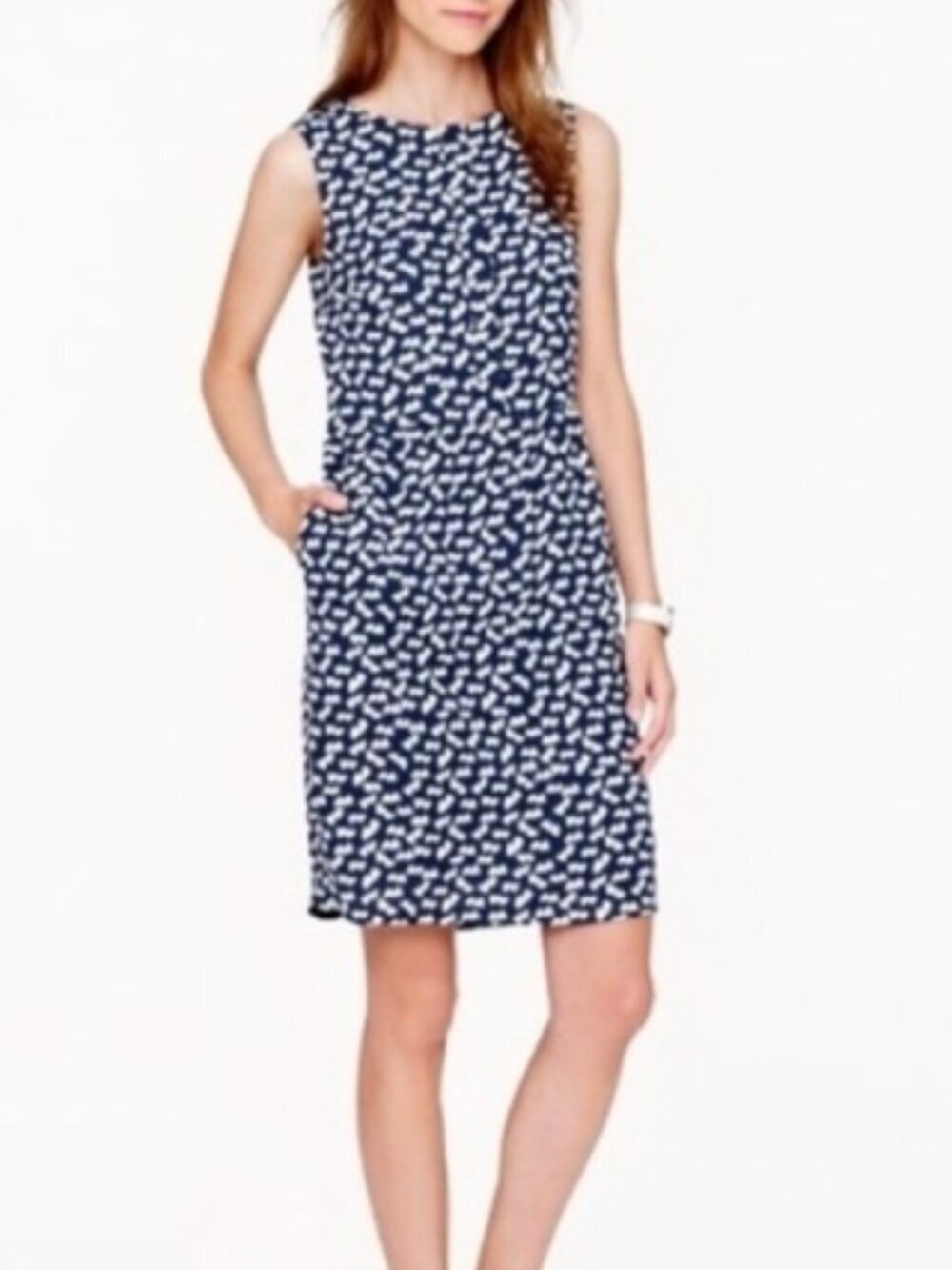 J. Crew Half-Placket Dress in Tossed Hearts Size 2